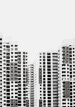 Πίνακας σε Καμβά BLACK AND WHITE ARCHITECTURAL GRID PATTERN BUILDINGS