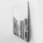 Πίνακας σε Καμβά BLACK AND WHITE ARCHITECTURAL GRID PATTERN BUILDINGS