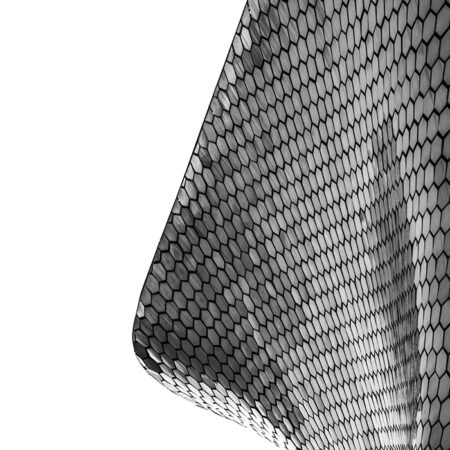 Πίνακας σε Καμβά BLACK AND WHITE ARCHITECTURAL HEXAGONAL EXTERIOR FACADE - Πολεις και Αρχιτεκτονικη Sticky 5
