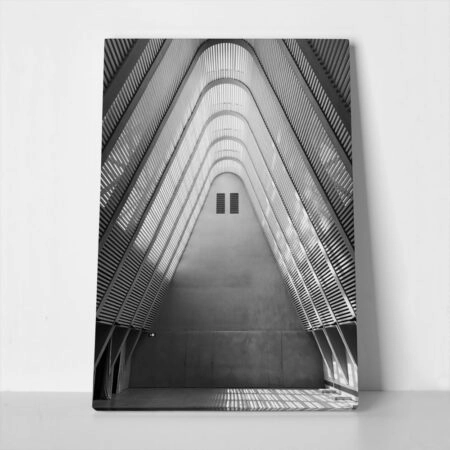 Πίνακας σε Καμβά BLACK AND WHITE ARCHITECTURAL HIGH ARCHED CEILING - Πολεις και Αρχιτεκτονικη