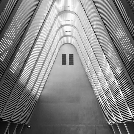 Πίνακας σε Καμβά BLACK AND WHITE ARCHITECTURAL HIGH ARCHED CEILING - Πολεις και Αρχιτεκτονικη Sticky 5