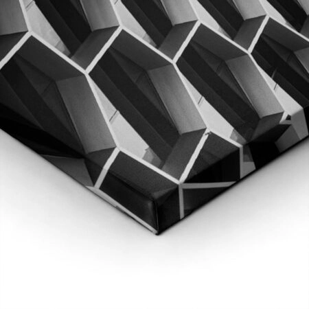 Πίνακας σε Καμβά BLACK AND WHITE ARCHITECTURAL HONEYCOMB STRUCTURE 2 - Πολεις και Αρχιτεκτονικη Sticky 1