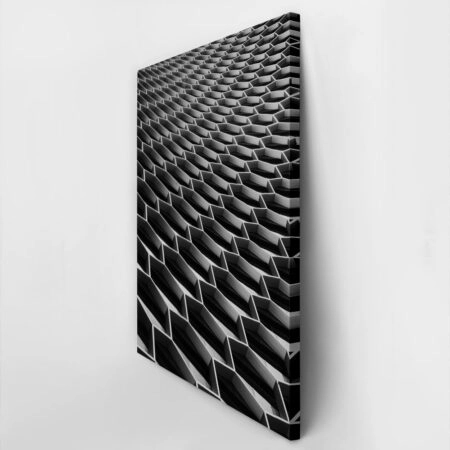 Πίνακας σε Καμβά BLACK AND WHITE ARCHITECTURAL HONEYCOMB STRUCTURE 2 - Πολεις και Αρχιτεκτονικη Sticky 2