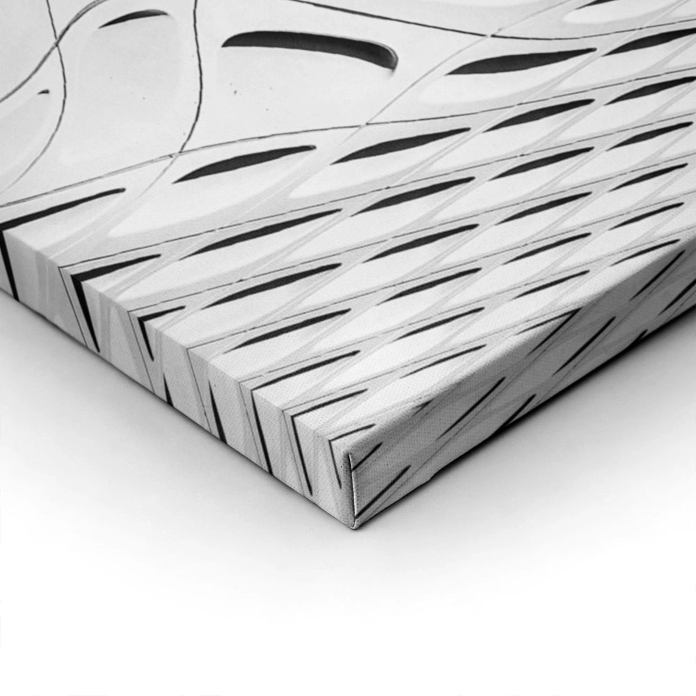 Πίνακας σε Καμβά BLACK AND WHITE ARCHITECTURAL HONEYCOMB STRUCTURE