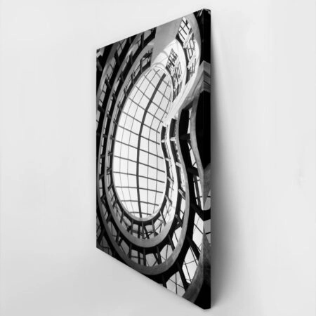 Πίνακας σε Καμβά BLACK AND WHITE ARCHITECTURAL INTERIOR GLASS DOME - Πολεις και Αρχιτεκτονικη Sticky 2