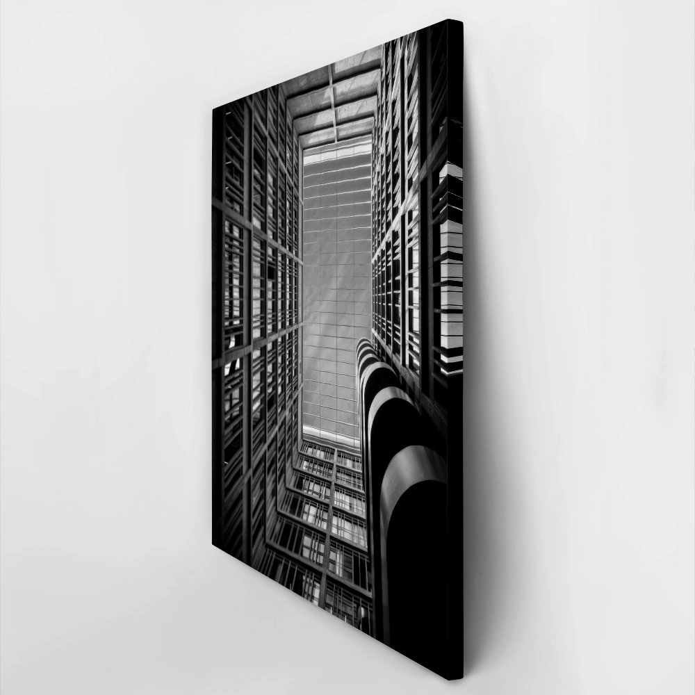 Πίνακας σε Καμβά BLACK AND WHITE ARCHITECTURAL INTERIOR PERSPECTIVE