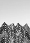 Πίνακας σε Καμβά BLACK AND WHITE ARCHITECTURAL INTERLOCKING BUILDINGS