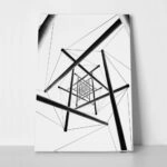 Πίνακας σε Καμβά BLACK AND WHITE ARCHITECTURAL KALEIDOSCOPE