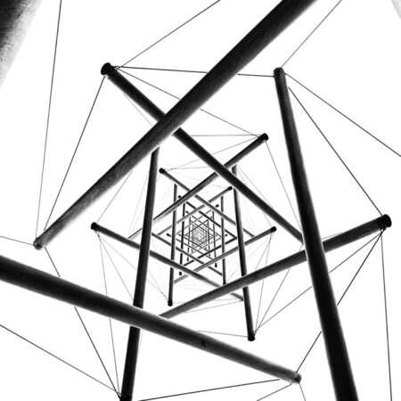 Πίνακας σε Καμβά BLACK AND WHITE ARCHITECTURAL KALEIDOSCOPE - Πολεις και Αρχιτεκτονικη Sticky 5