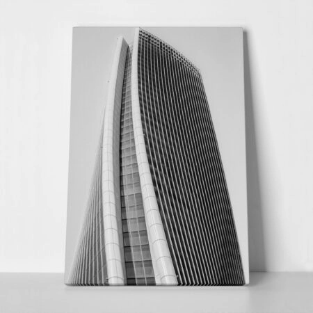Πίνακας σε Καμβά BLACK AND WHITE ARCHITECTURAL MASSIVE TOWER 3 - Πολεις και Αρχιτεκτονικη