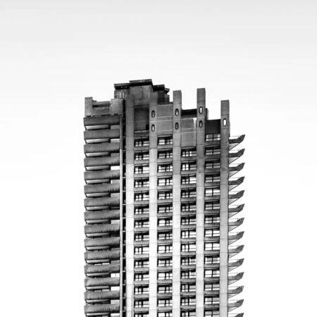 Πίνακας σε Καμβά BLACK AND WHITE ARCHITECTURAL MASSIVE TOWER - Πολεις και Αρχιτεκτονικη Sticky 5