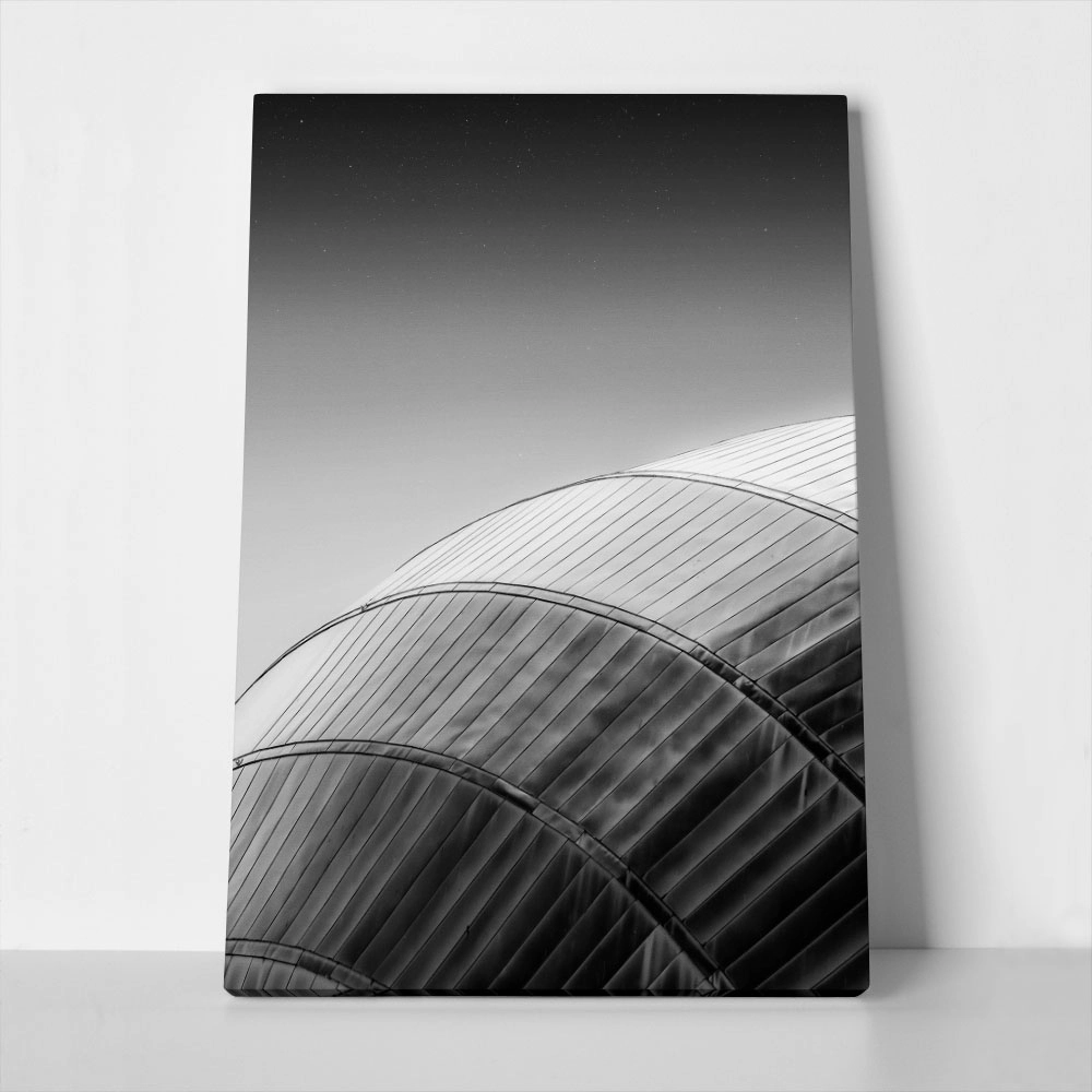 Πίνακας σε Καμβά BLACK AND WHITE ARCHITECTURAL METALLIC ROOF