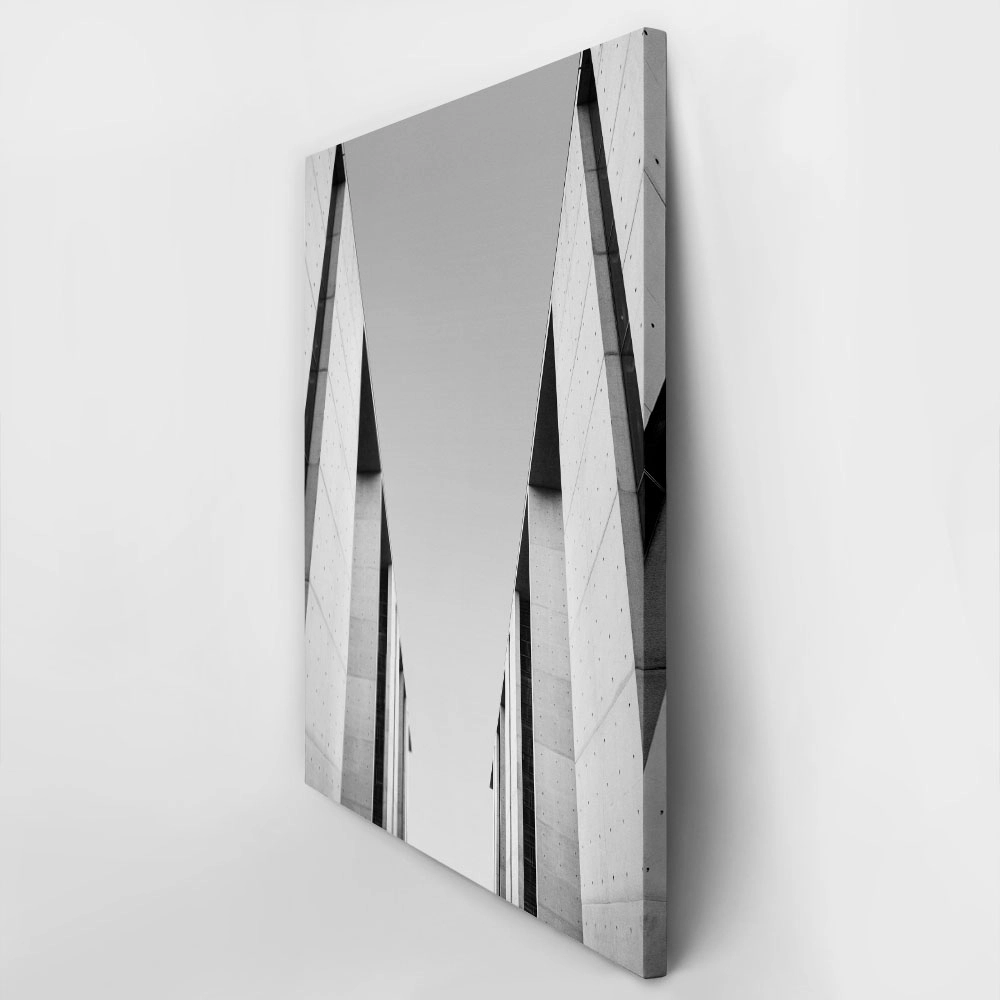 Πίνακας σε Καμβά BLACK AND WHITE ARCHITECTURAL MINIMALIST CONCRETE BLOCKS