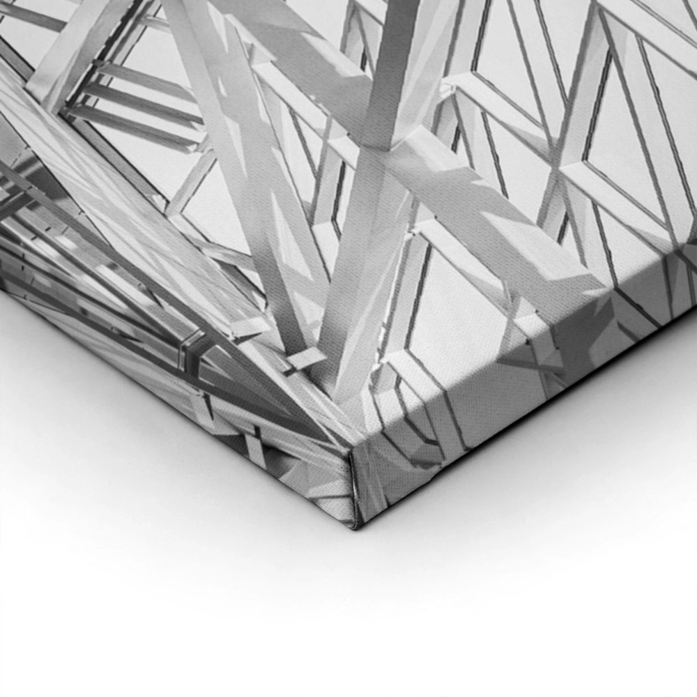 Πίνακας σε Καμβά BLACK AND WHITE ARCHITECTURAL MINIMALIST STEEL FRAME