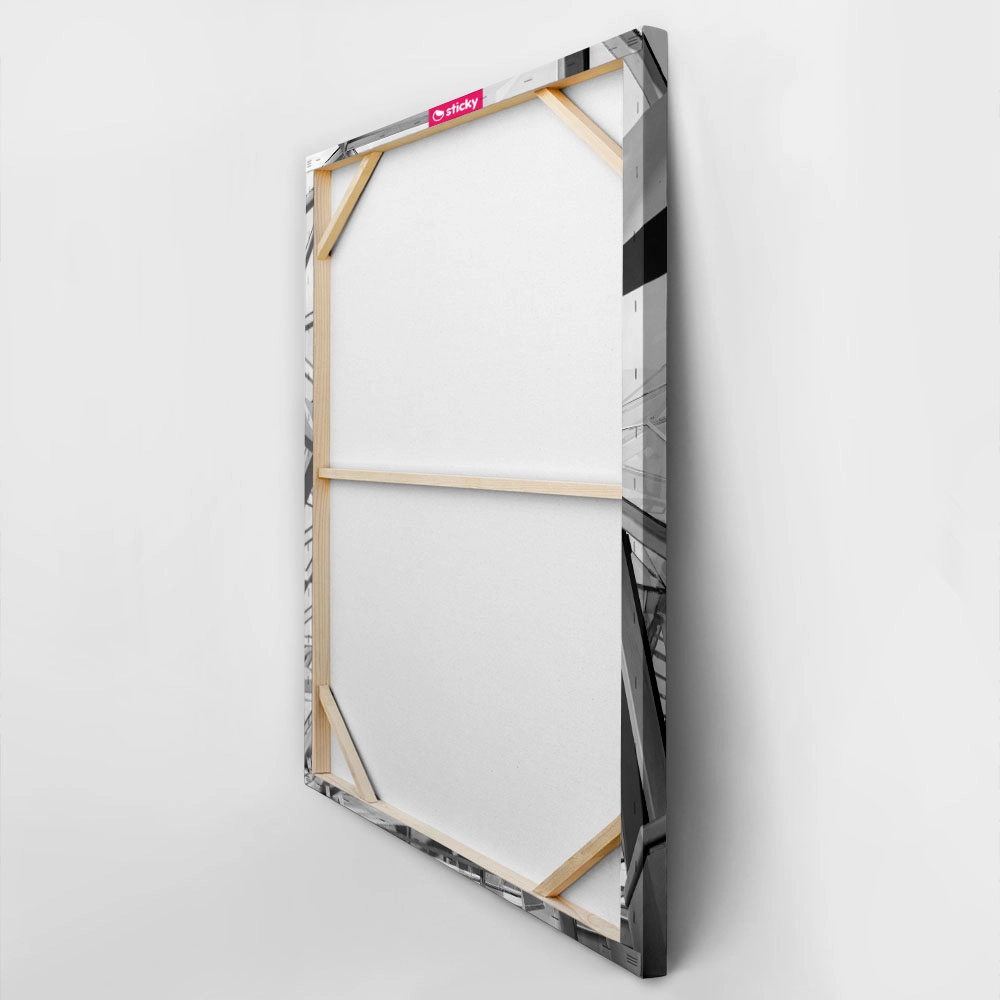 Πίνακας σε Καμβά BLACK AND WHITE ARCHITECTURAL MINIMALIST STEEL FRAME