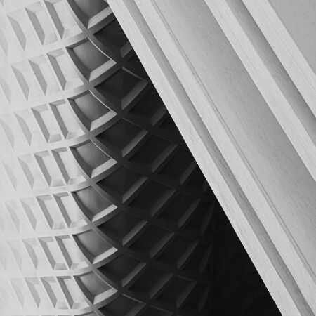 Πίνακας σε Καμβά BLACK AND WHITE ARCHITECTURAL MODERN GEOMETRIC ROOF - Πολεις και Αρχιτεκτονικη Sticky 5