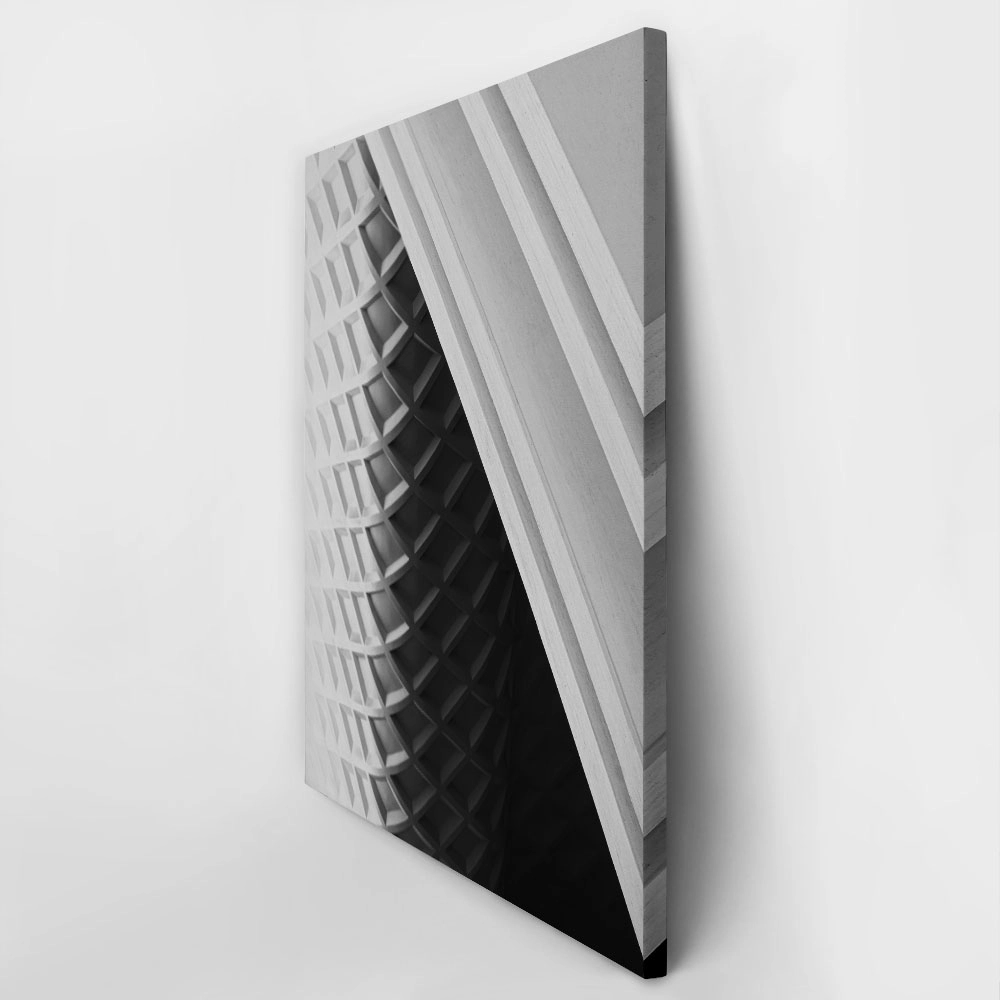 Πίνακας σε Καμβά BLACK AND WHITE ARCHITECTURAL MODERN GEOMETRIC ROOF