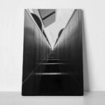 Πίνακας σε Καμβά BLACK AND WHITE ARCHITECTURAL MODERN HALLHAY
