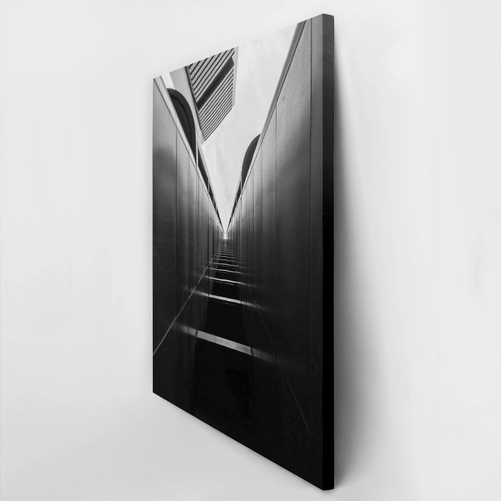 Πίνακας σε Καμβά BLACK AND WHITE ARCHITECTURAL MODERN HALLHAY