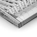 Πίνακας σε Καμβά BLACK AND WHITE ARCHITECTURAL MODULAR WINDOW PATTERN