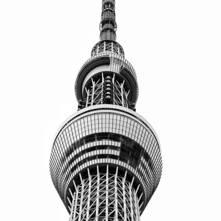 Πίνακας σε Καμβά BLACK AND WHITE ARCHITECTURAL OBSERVATION TOWER - Πολεις και Αρχιτεκτονικη Sticky 5