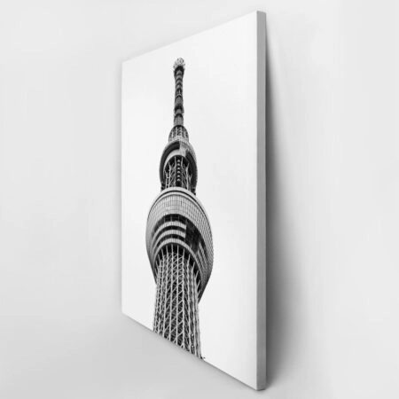 Πίνακας σε Καμβά BLACK AND WHITE ARCHITECTURAL OBSERVATION TOWER - Πολεις και Αρχιτεκτονικη Sticky 2