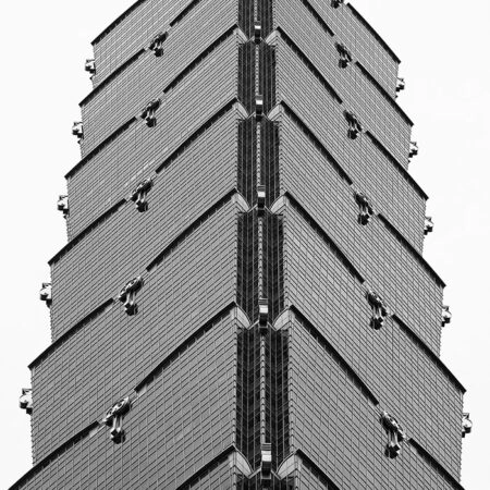 Πίνακας σε Καμβά BLACK AND WHITE ARCHITECTURAL PAGODA SKYSCRAPER - Πολεις και Αρχιτεκτονικη Sticky 5