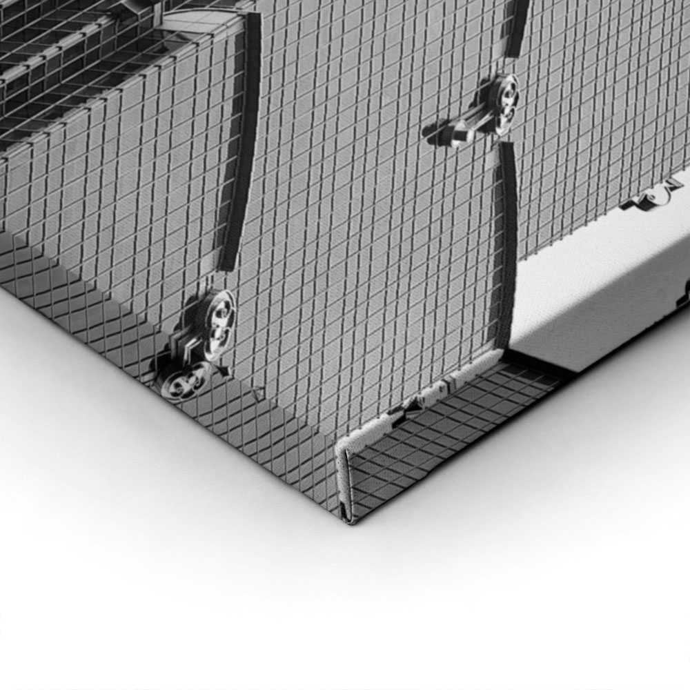 Πίνακας σε Καμβά BLACK AND WHITE ARCHITECTURAL PAGODA SKYSCRAPER