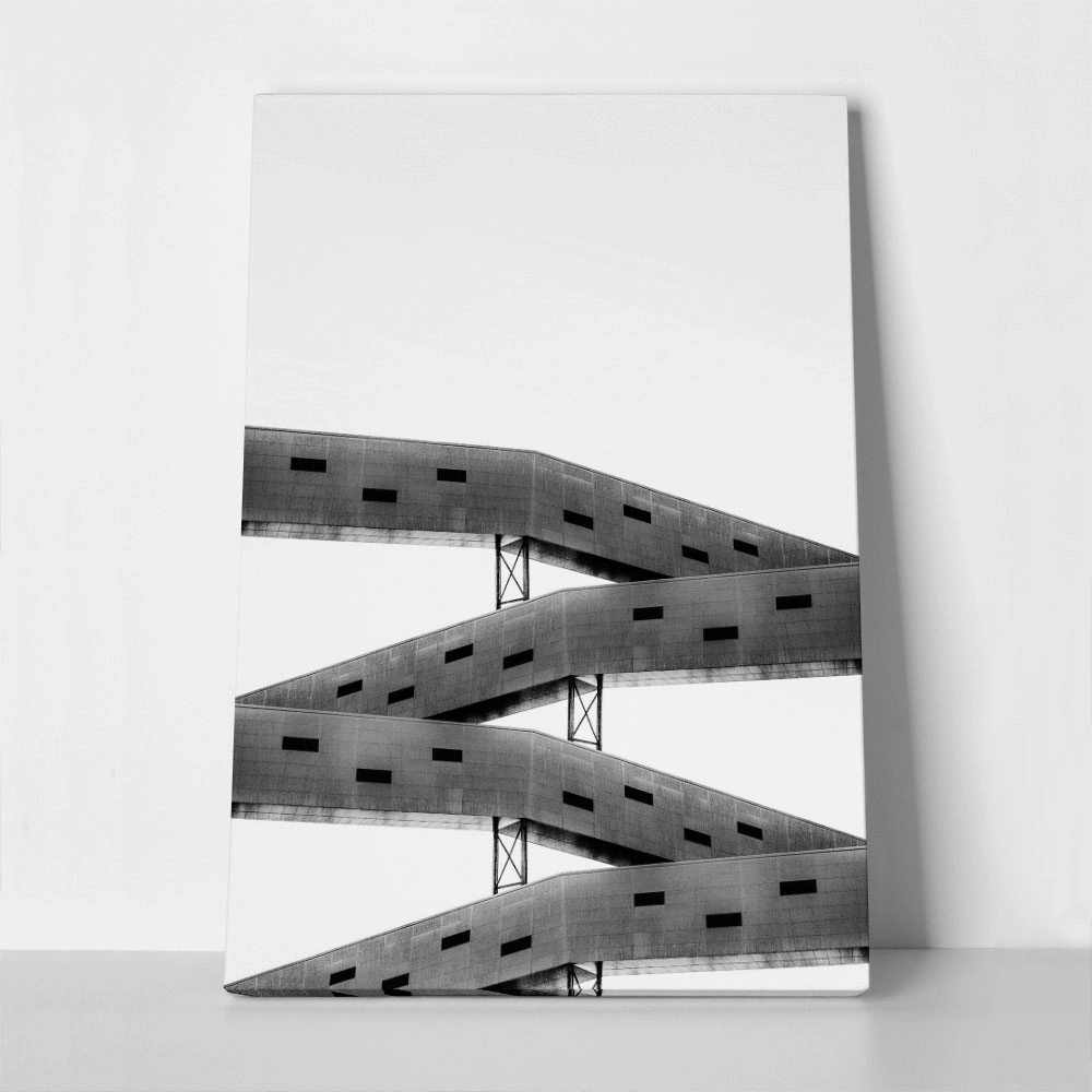 Πίνακας σε Καμβά BLACK AND WHITE ARCHITECTURAL PEDESTRIAN BRIDGES