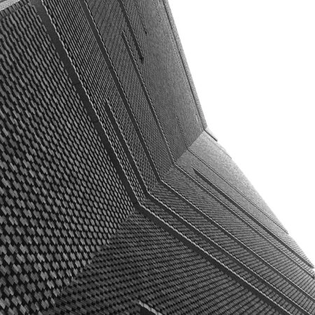 Πίνακας σε Καμβά BLACK AND WHITE ARCHITECTURAL PIERCED BRICK FACADE - Πολεις και Αρχιτεκτονικη Sticky 5