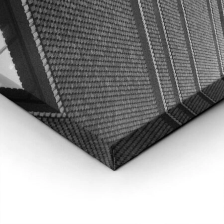 Πίνακας σε Καμβά BLACK AND WHITE ARCHITECTURAL PIERCED BRICK FACADE - Πολεις και Αρχιτεκτονικη Sticky 1