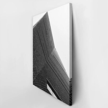 Πίνακας σε Καμβά BLACK AND WHITE ARCHITECTURAL PIERCED BRICK FACADE - Πολεις και Αρχιτεκτονικη Sticky 2