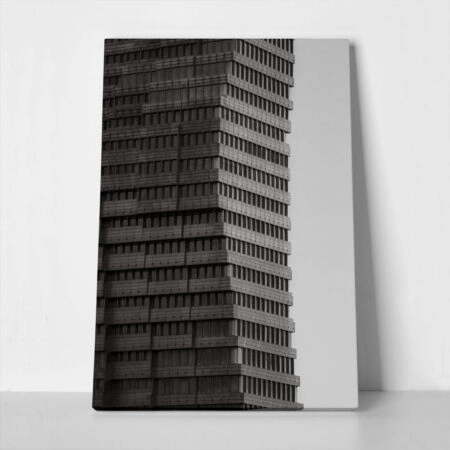 Πίνακας σε Καμβά BLACK AND WHITE ARCHITECTURAL PIXELATED FACADE