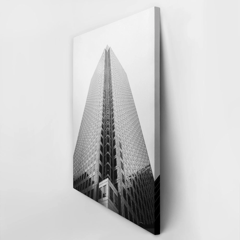Πίνακας σε Καμβά BLACK AND WHITE ARCHITECTURAL PYRAMID ROOF TOWER