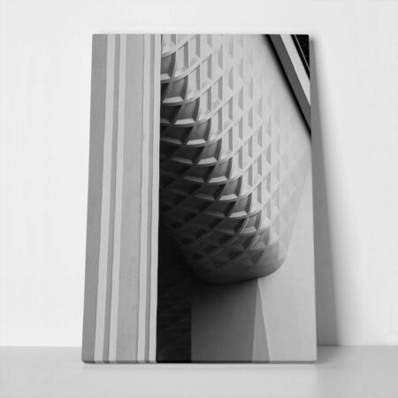 Πίνακας σε Καμβά BLACK AND WHITE ARCHITECTURAL REPEATING GEOMETRIC PATTERN