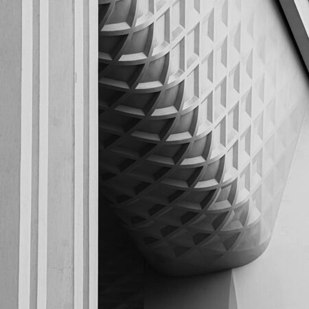 Πίνακας σε Καμβά BLACK AND WHITE ARCHITECTURAL REPEATING GEOMETRIC PATTERN - Πολεις και Αρχιτεκτονικη Sticky 5