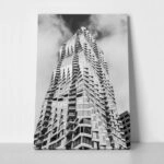 Πίνακας σε Καμβά BLACK AND WHITE ARCHITECTURAL RIPPLED FACADE