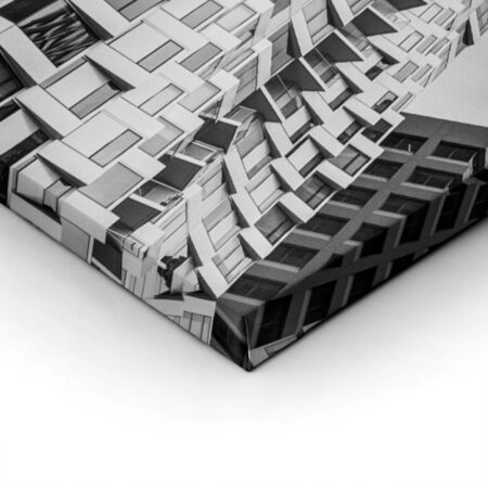 Πίνακας σε Καμβά BLACK AND WHITE ARCHITECTURAL RIPPLED FACADE - Πολεις και Αρχιτεκτονικη Sticky 1