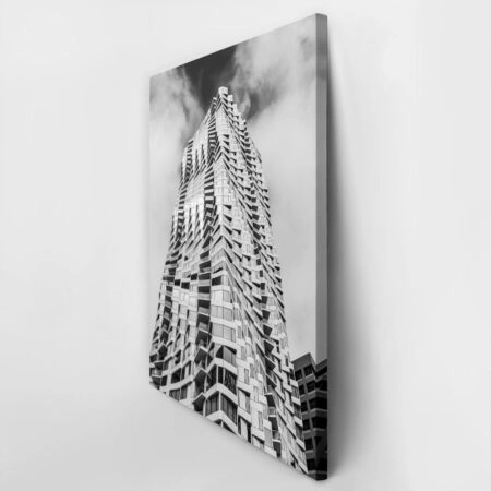 Πίνακας σε Καμβά BLACK AND WHITE ARCHITECTURAL RIPPLED FACADE - Πολεις και Αρχιτεκτονικη Sticky 2
