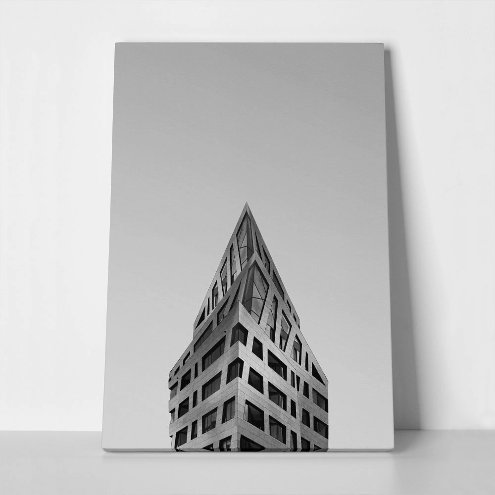 Πίνακας σε Καμβά BLACK AND WHITE ARCHITECTURAL SAPPHIRE BUILDING