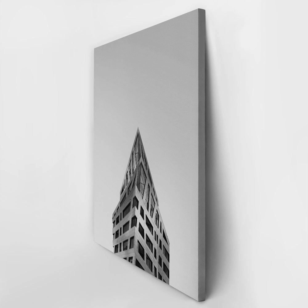 Πίνακας σε Καμβά BLACK AND WHITE ARCHITECTURAL SAPPHIRE BUILDING