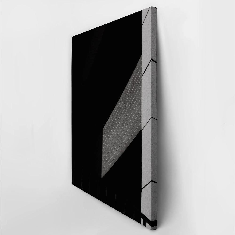 Πίνακας σε Καμβά BLACK AND WHITE ARCHITECTURAL SHADOWED BUILDING