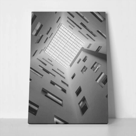 Πίνακας σε Καμβά BLACK AND WHITE ARCHITECTURAL SKYLIGHT 3 - Πολεις και Αρχιτεκτονικη