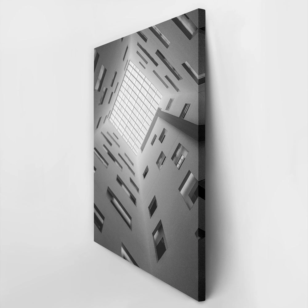 Πίνακας σε Καμβά BLACK AND WHITE ARCHITECTURAL SKYLIGHT 3