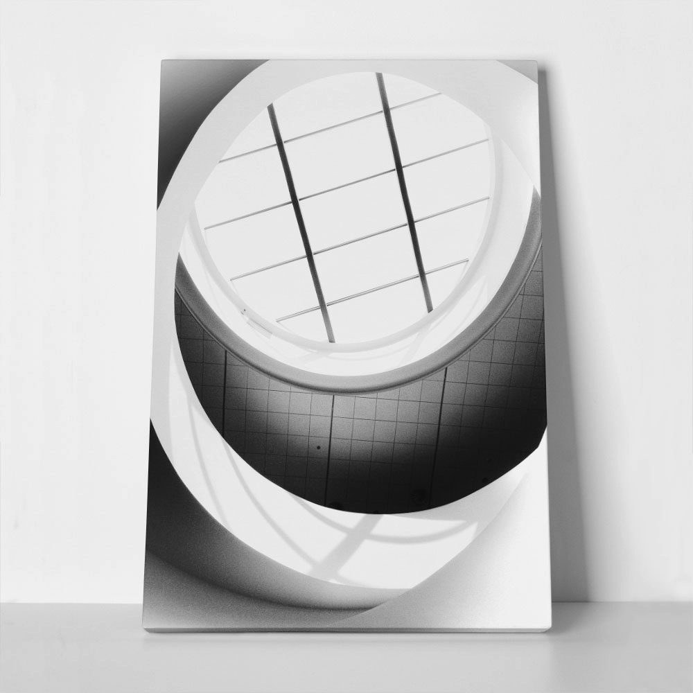 Πίνακας σε Καμβά BLACK AND WHITE ARCHITECTURAL SKYLIGHT 4