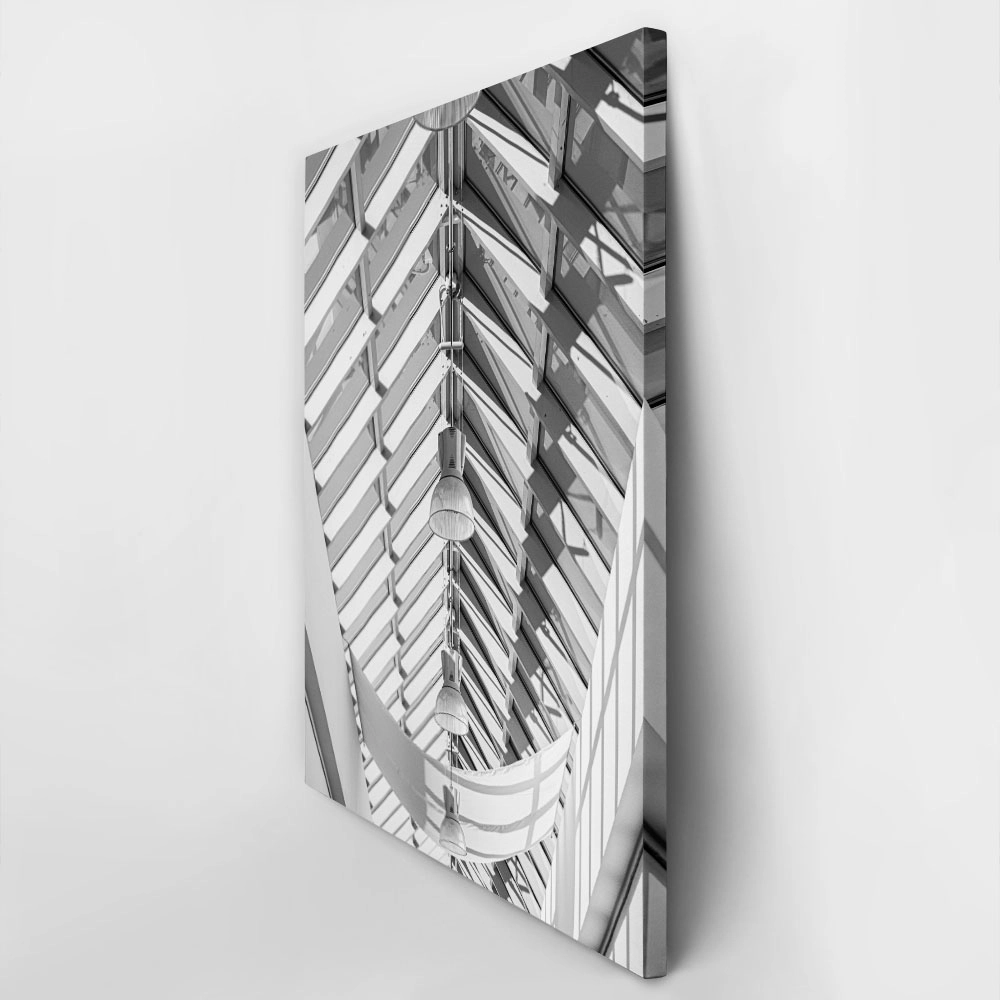 Πίνακας σε Καμβά BLACK AND WHITE ARCHITECTURAL SKYLIGHT 5
