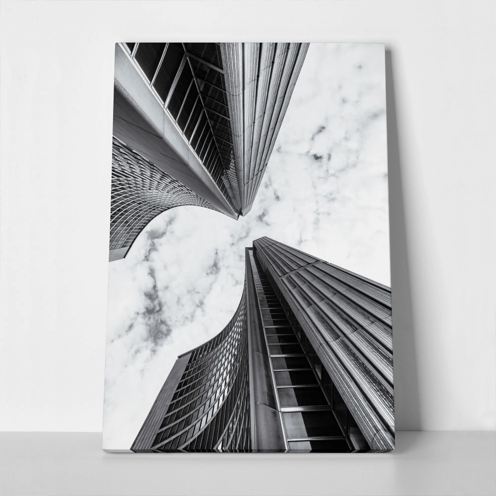 Πίνακας σε Καμβά BLACK AND WHITE ARCHITECTURAL SKYSCRAPERS 10