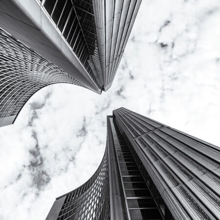 Πίνακας σε Καμβά BLACK AND WHITE ARCHITECTURAL SKYSCRAPERS 10 - Πολεις και Αρχιτεκτονικη Sticky 5