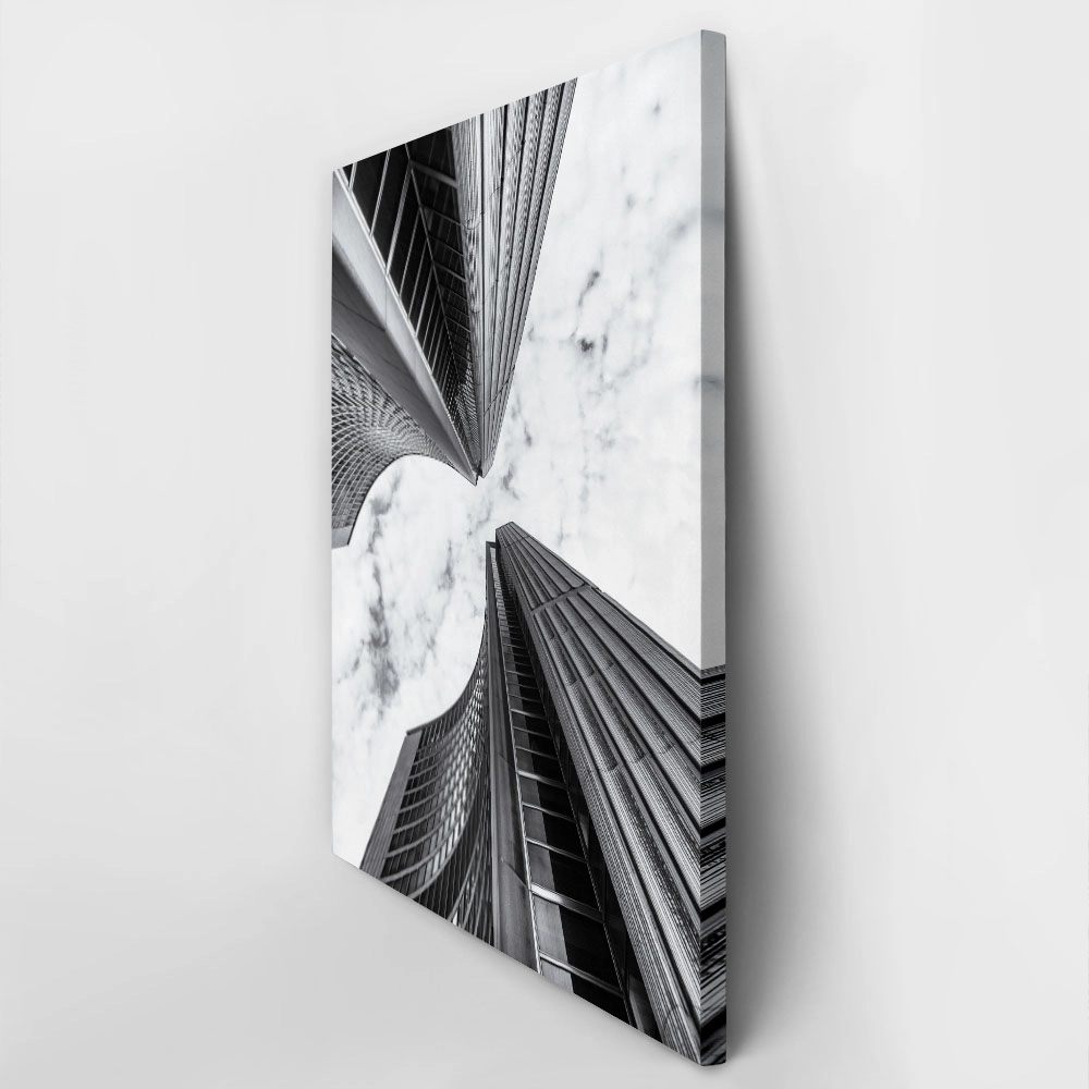 Πίνακας σε Καμβά BLACK AND WHITE ARCHITECTURAL SKYSCRAPERS 10