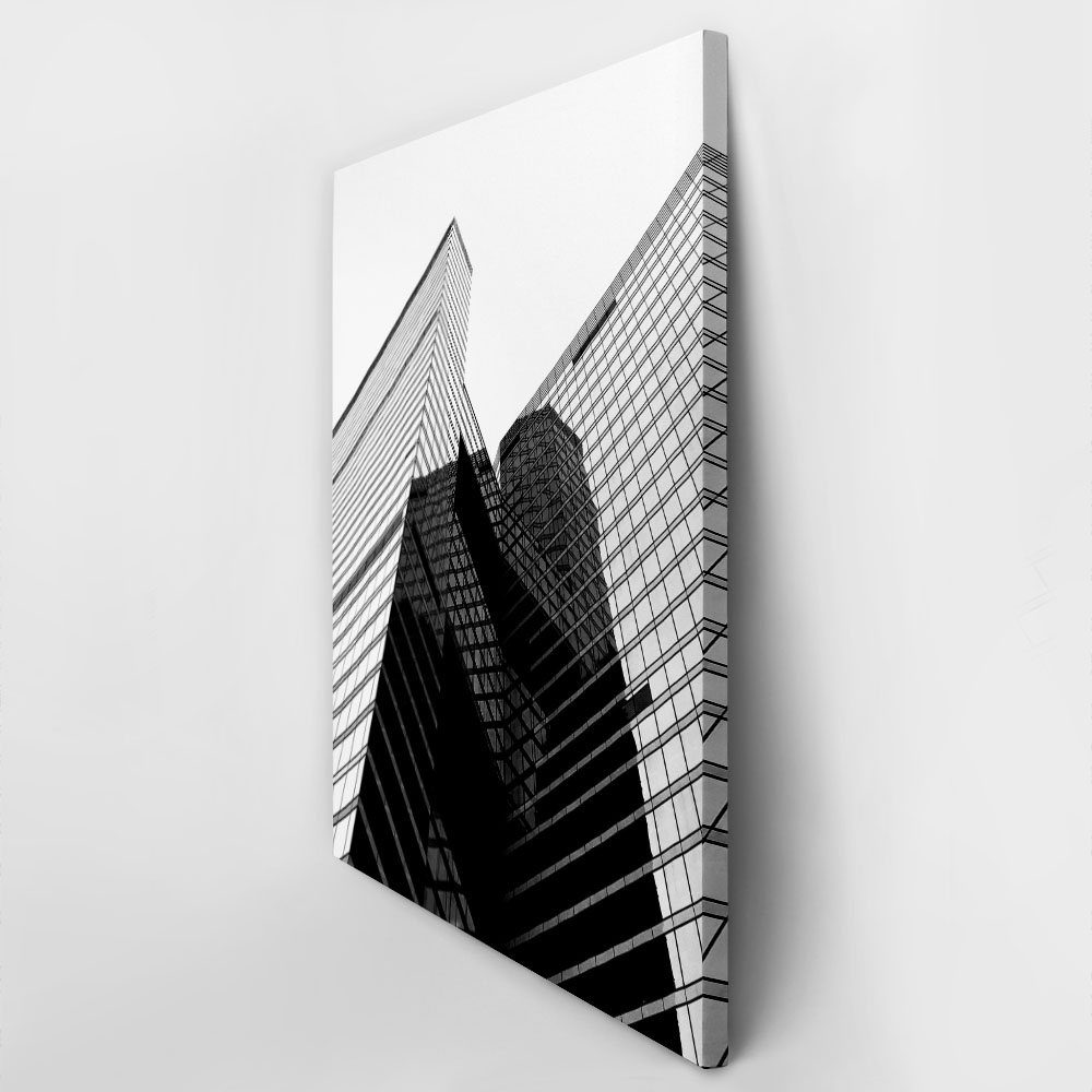 Πίνακας σε Καμβά BLACK AND WHITE ARCHITECTURAL SKYSCRAPERS 11